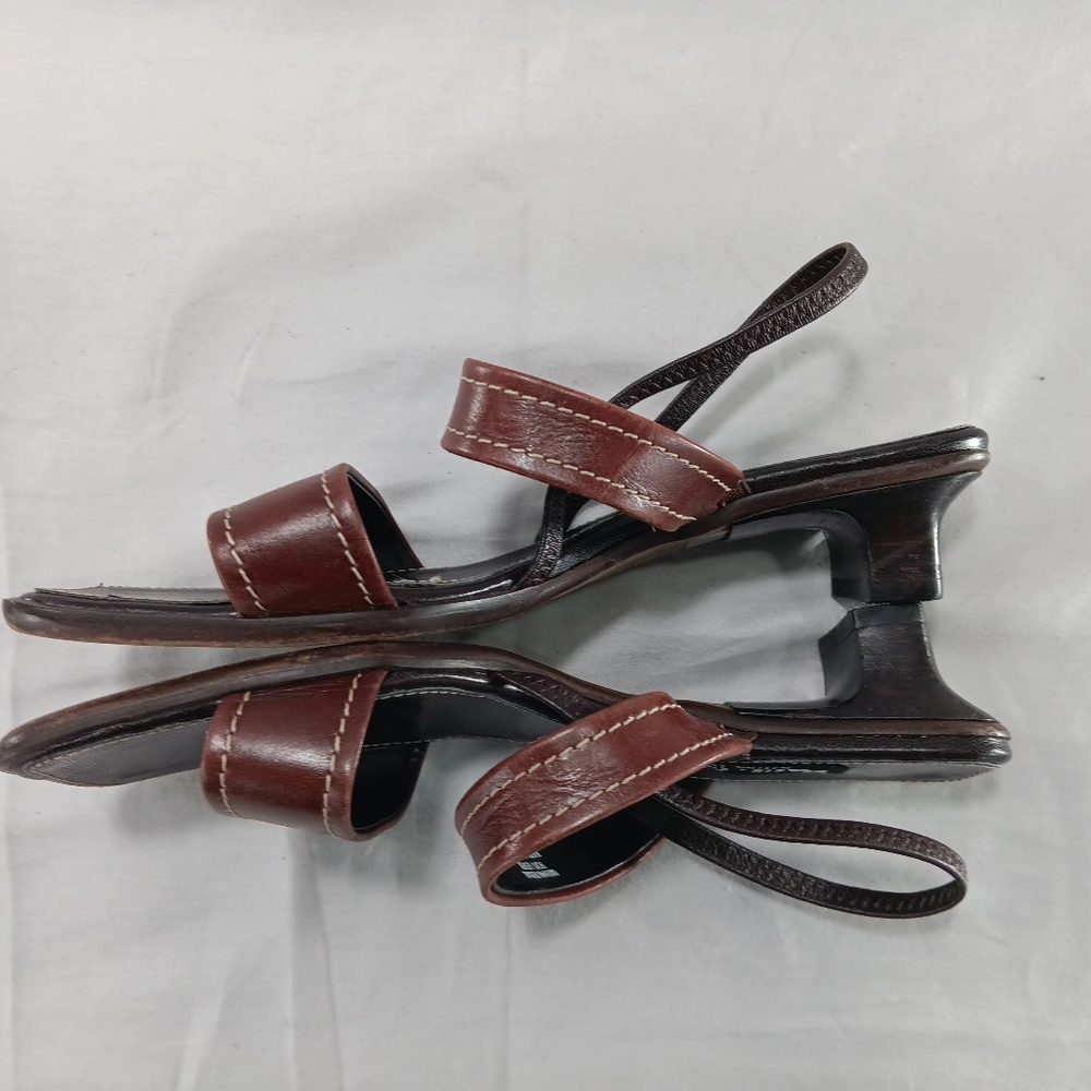 Vintage Paul Green Munchen Sandals Women Size 6 Brown Leather Classic Old Money - Picture 10 of 16